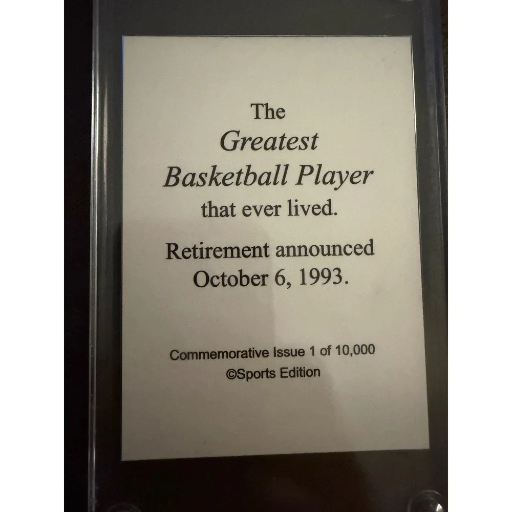 Michael Jordan 1993 Sports Edition Retirement Commemorative Card 1 of 10000 Gold
